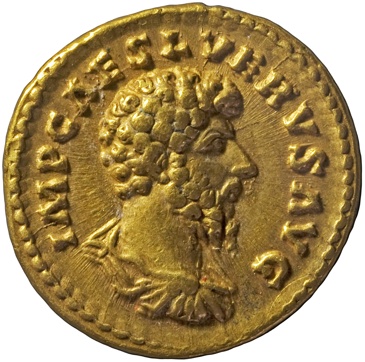 RIC III Marcus Aurelius 496 Marcus Aurelius obverse, Bust of Lucius Verus, bare-headed, draped, cuirassed, right