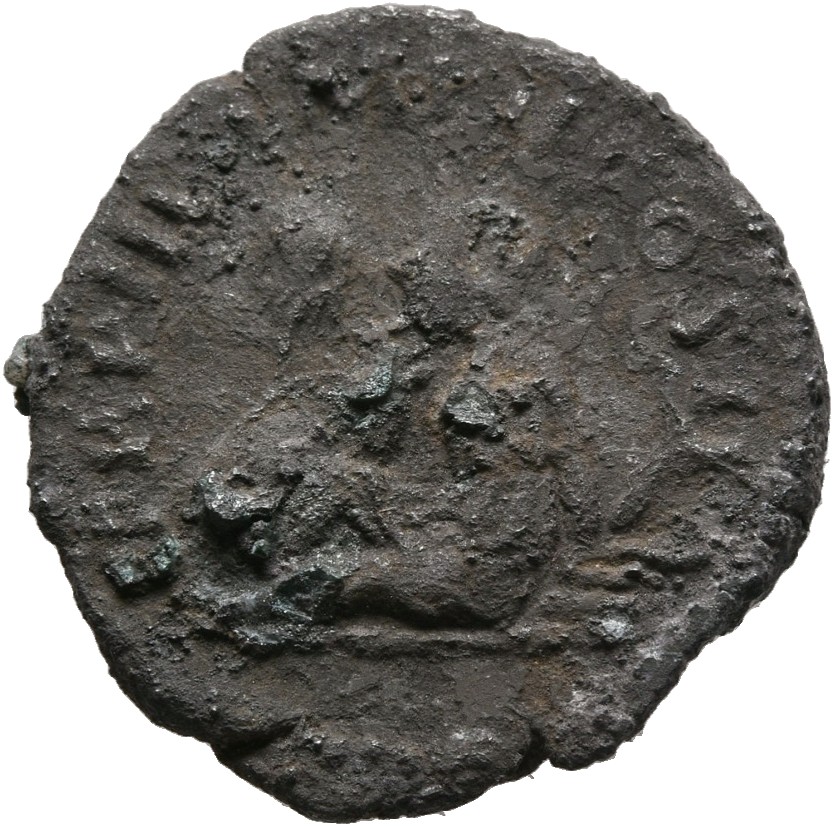 RIC III Marcus Aurelius 505 Marcus Aurelius reverse, Armenia seated left on ground, surrounded by arms, supporting chin wi...