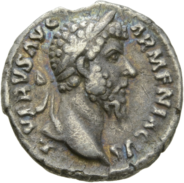 RIC III Marcus Aurelius 516 Marcus Aurelius obverse, Head of Lucius Verus, laureate, right