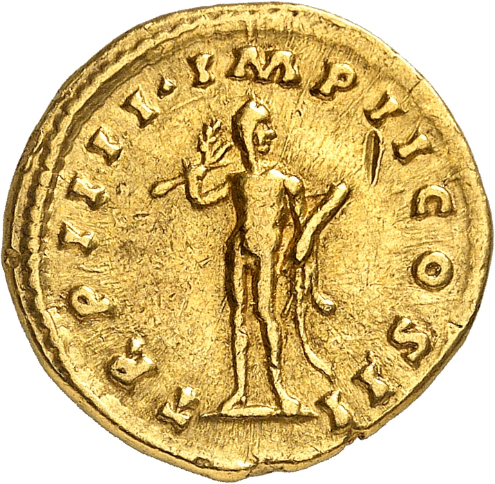 RIC III Marcus Aurelius 517 Marcus Aurelius reverse, Hercules, standng front, head right, wearing lion-skin on head and dr...
