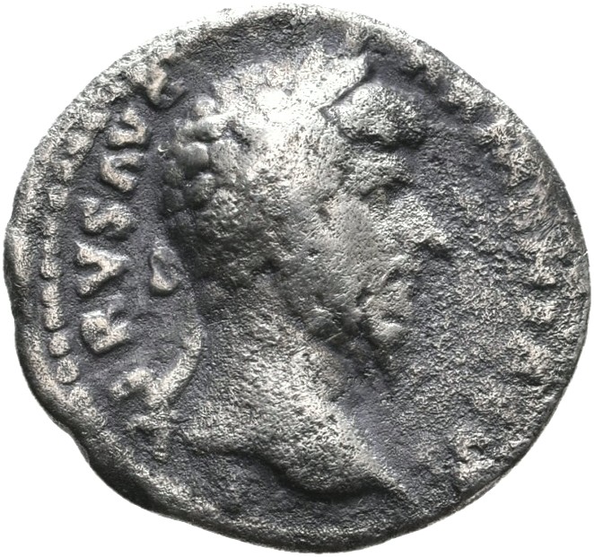 RIC III Marcus Aurelius 529 Marcus Aurelius obverse, Head of Lucius Verus, laureate, right