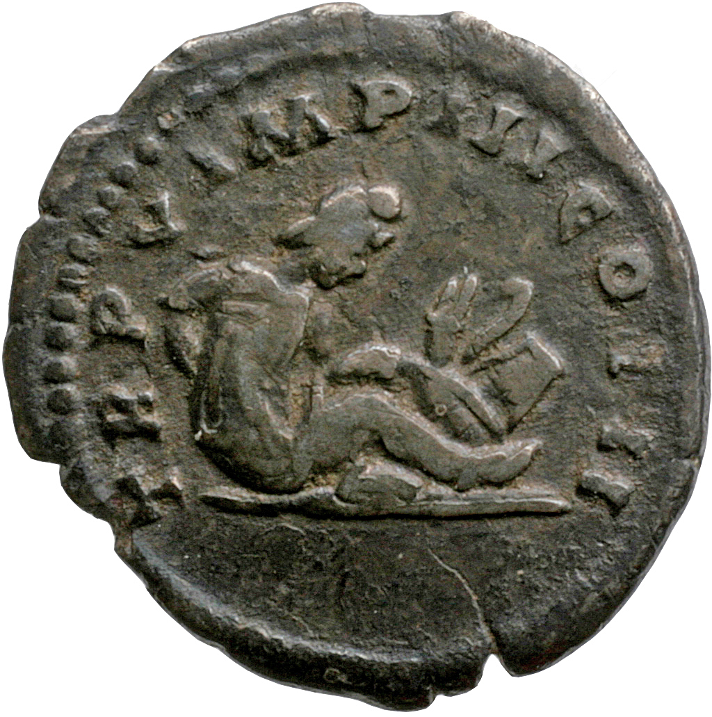 RIC III Marcus Aurelius 540 Marcus Aurelius reverse, Parthian, seated right on ground, hands bound behind back; at feet, q...