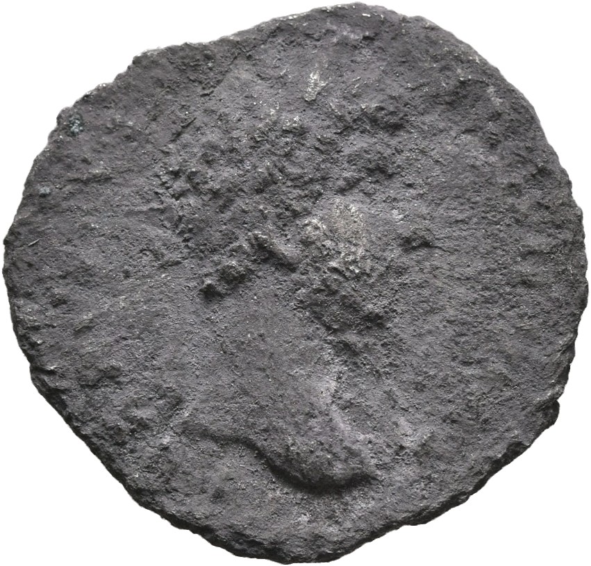 RIC III Marcus Aurelius 566 Marcus Aurelius obverse, Head of Lucius Verus, laureate, right