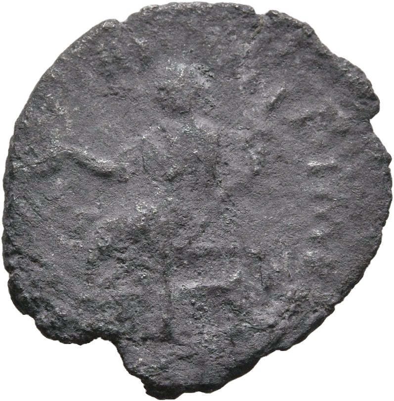 RIC III Marcus Aurelius 586 Marcus Aurelius reverse, Fortuna, draped, seated left on low seat, holding rudder set on groun...