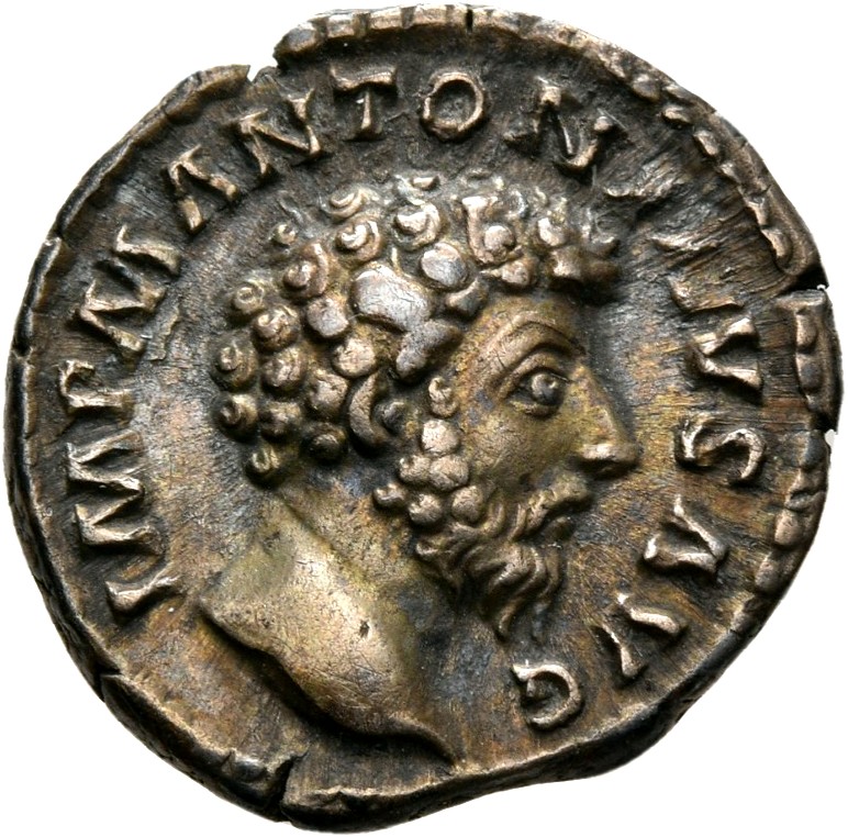 RIC III Marcus Aurelius 59 Marcus Aurelius obverse, Head of Marcus Aurelius, bare, right