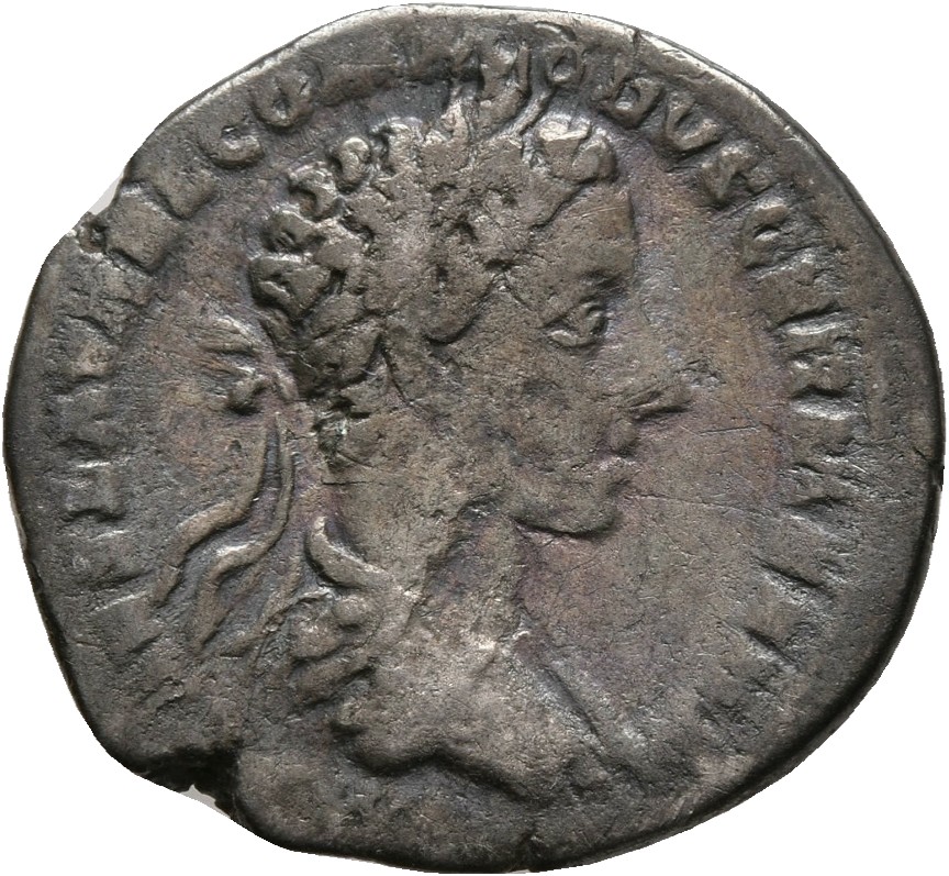 RIC III Marcus Aurelius 628 Marcus Aurelius obverse, Bust of Commodus, laureate, draped, right