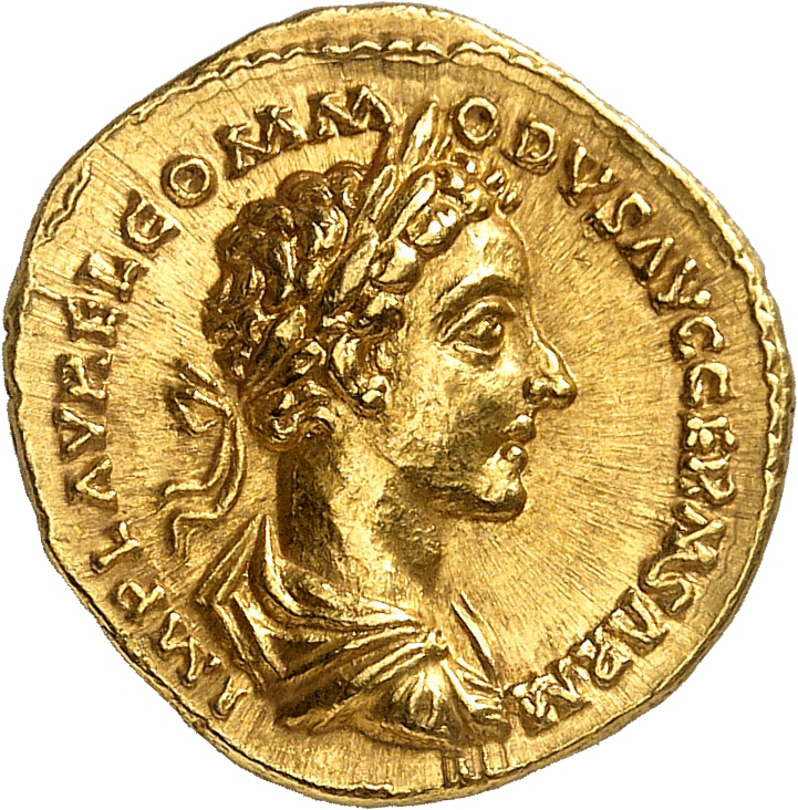 RIC III Marcus Aurelius 633 Marcus Aurelius obverse, Bust of Commodus, laureate, draped, right