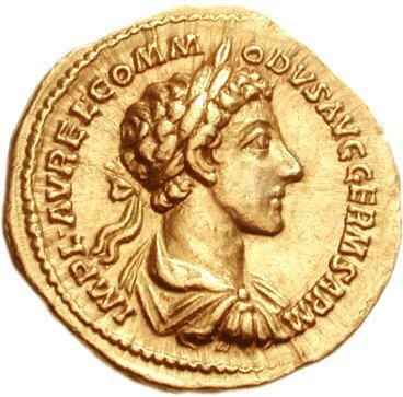 RIC III Marcus Aurelius 633 Marcus Aurelius obverse, Bust of Commodus, laureate, draped, right