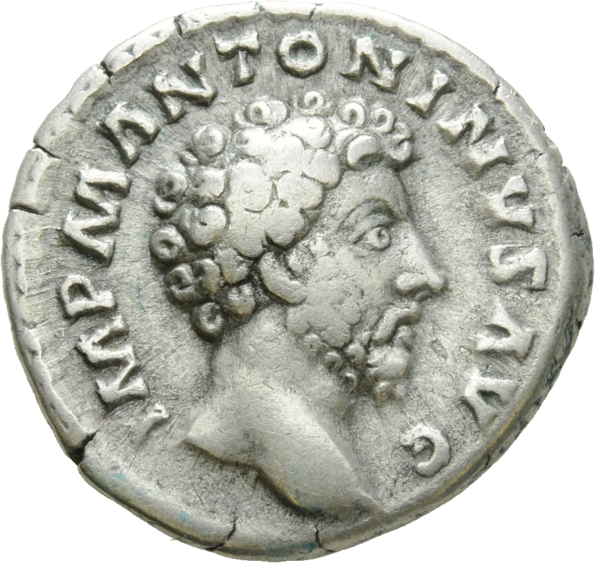 RIC III Marcus Aurelius 64 Marcus Aurelius obverse, Head of Marcus Aurelius, bare, right