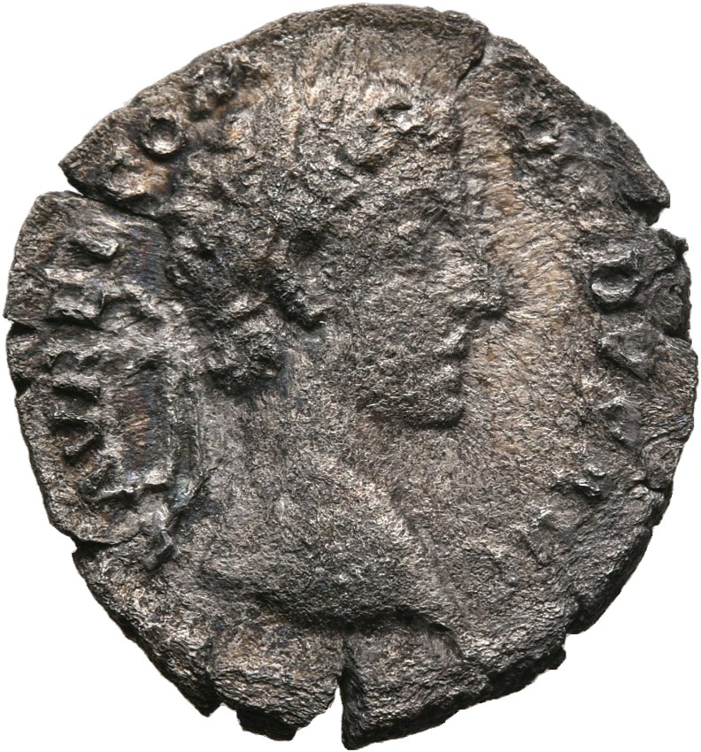 RIC III Marcus Aurelius 666 Marcus Aurelius obverse, Head of Commodus, laureate, right