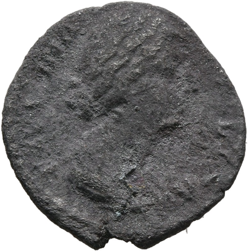 RIC III Marcus Aurelius 689 Marcus Aurelius obverse, Bust of Faustina the Younger, bare-headed, hair waved and fastened in...