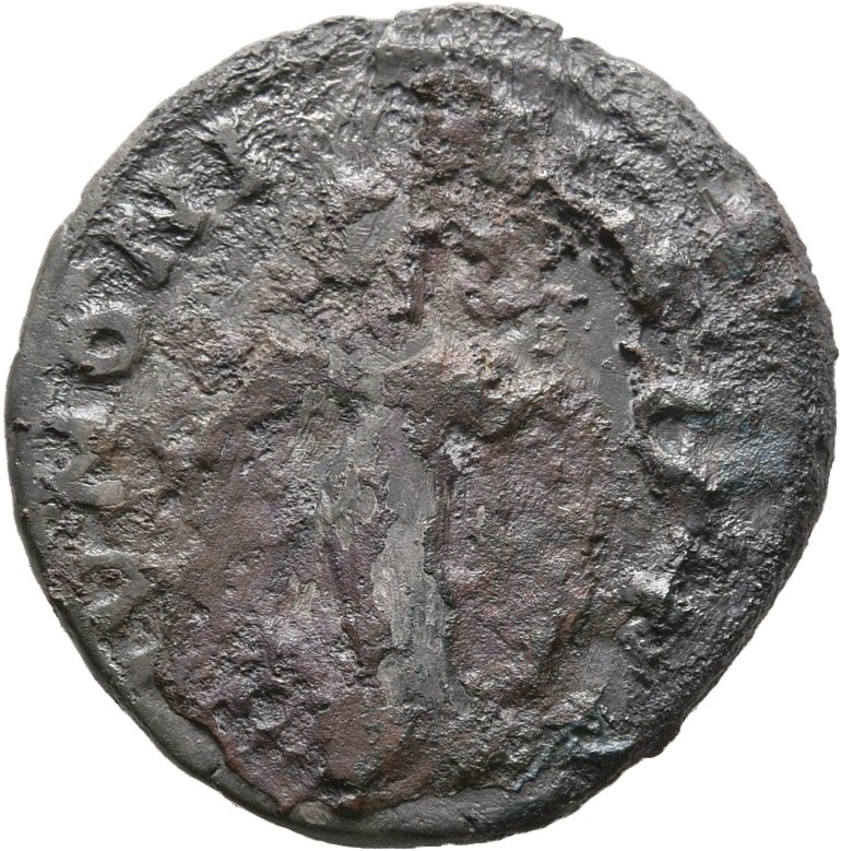 RIC III Marcus Aurelius 696 Marcus Aurelius reverse, Juno, veiled, draped, standing left, holding patera in extended right...