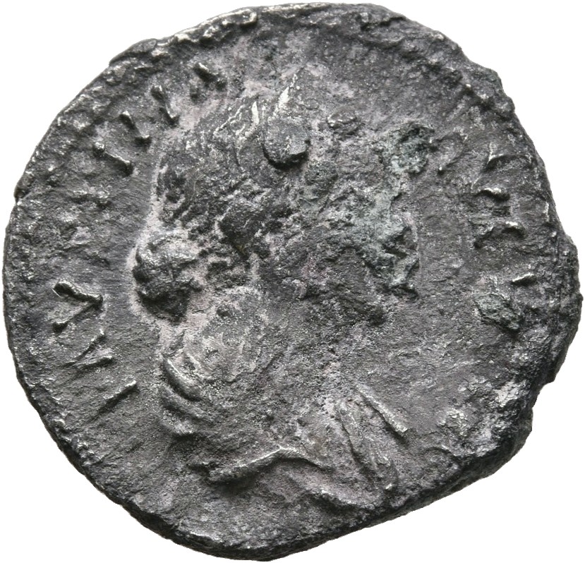 RIC III Marcus Aurelius 698 Marcus Aurelius obverse, Bust of Faustina the Younger, diademed, hair waved and fastened in a ...