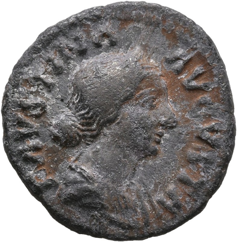 RIC III Marcus Aurelius 712 Marcus Aurelius obverse, Bust of Faustina the Younger, diademed, hair waved and fastened in a ...