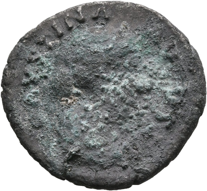 RIC III Marcus Aurelius 714 Marcus Aurelius obverse, Bust of Faustina the Younger, diademed, hair waved and fastened in a ...