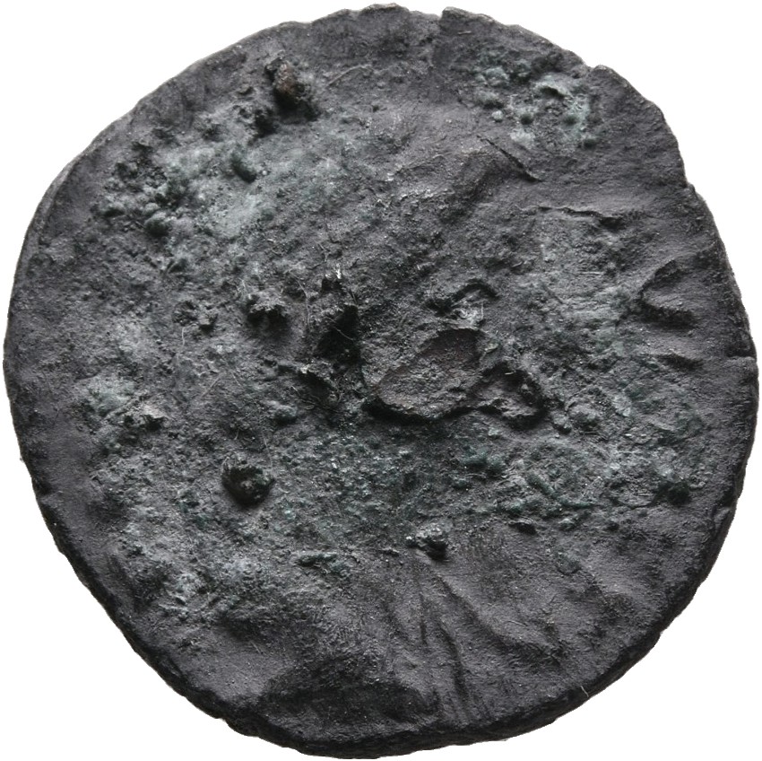 RIC III Marcus Aurelius 723 Marcus Aurelius obverse, Bust of Faustina the Younger, bare-headed, hair waved and fastened in...