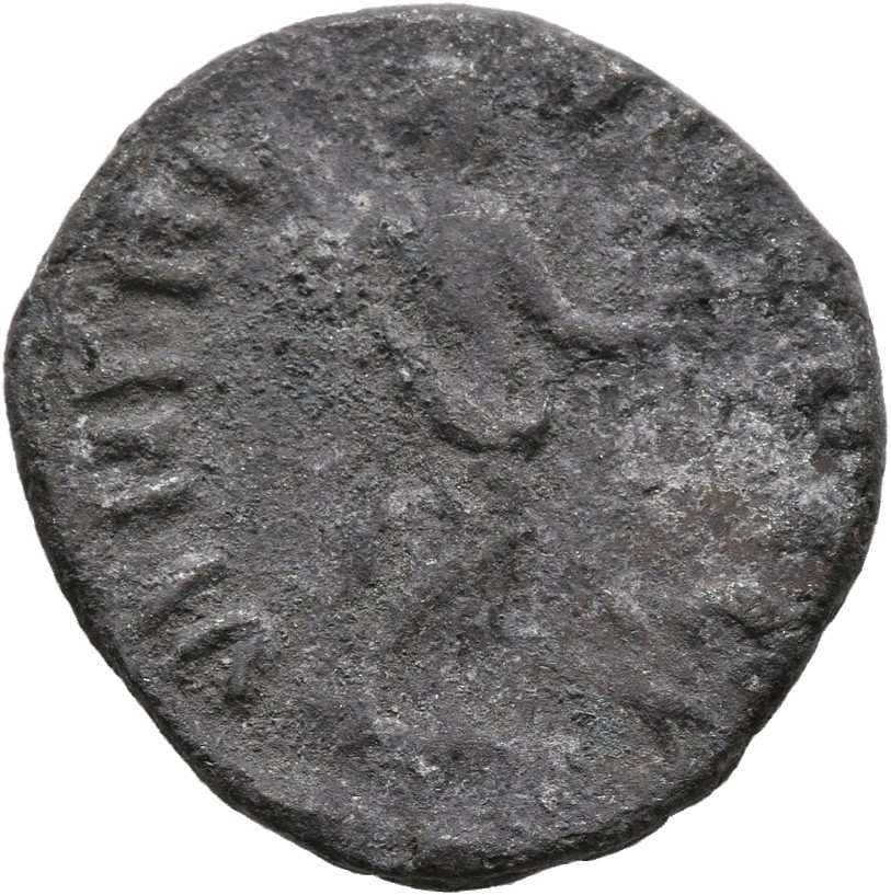 RIC III Marcus Aurelius 723 Marcus Aurelius reverse, Venus, naked to the waist, standing right, leaning on column, holding...