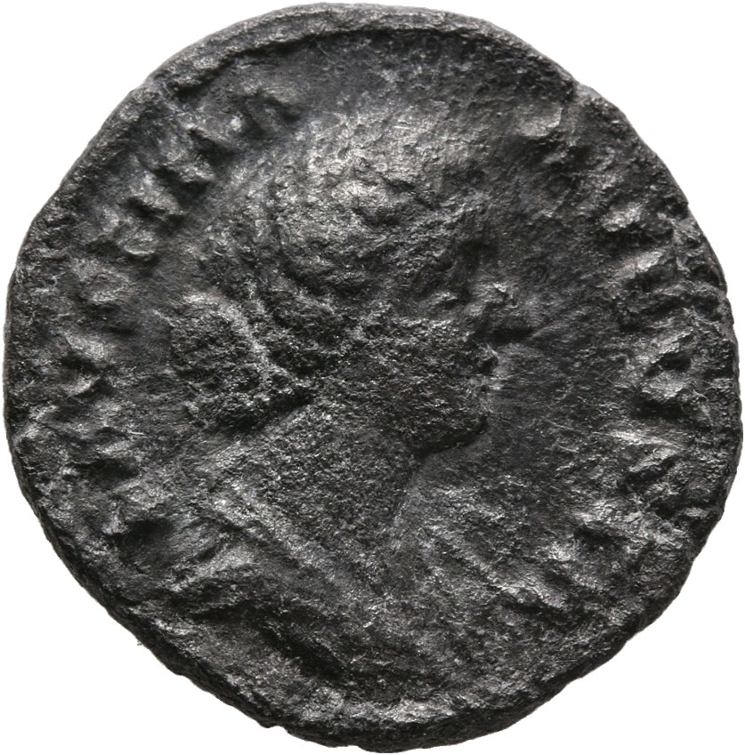 RIC III Marcus Aurelius 731 Marcus Aurelius obverse, Bust of Faustina the Younger, bare-headed, hair waved and fastened in...