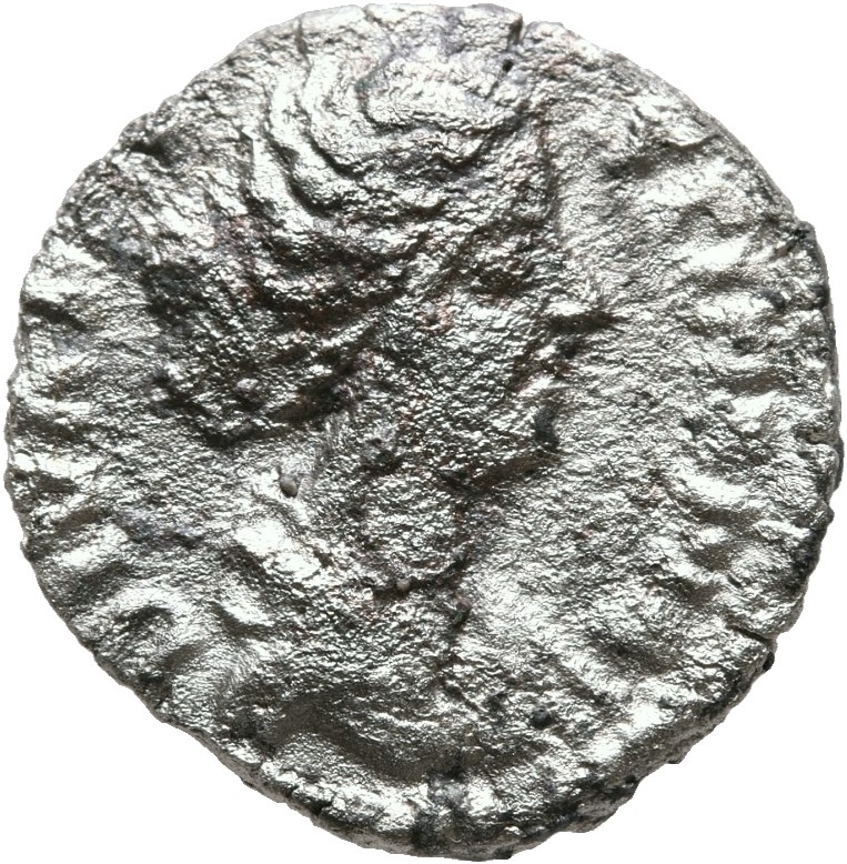 RIC III Marcus Aurelius 745 Marcus Aurelius obverse, Bust of Diva Faustina the Younger, hair waved and fastened in a bun o...