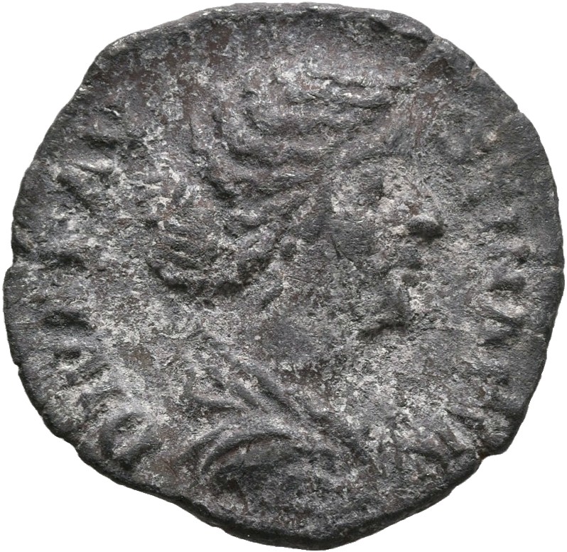 RIC III Marcus Aurelius 745 Marcus Aurelius obverse, Bust of Diva Faustina the Younger, hair waved and fastened in a bun o...