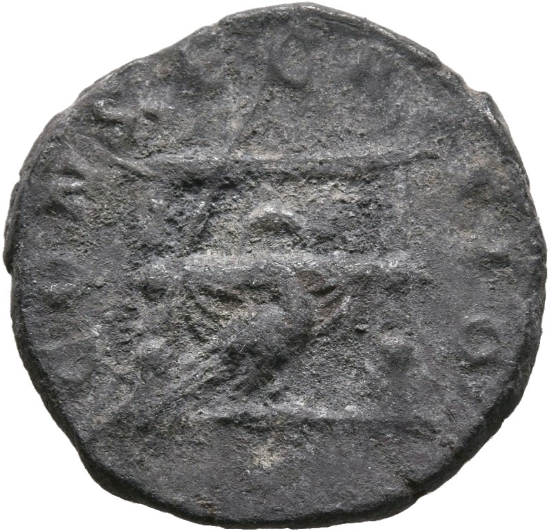 RIC III Marcus Aurelius 745 Marcus Aurelius reverse, Throne, draped and elaborately ornamented, on which a sceptre leans t...