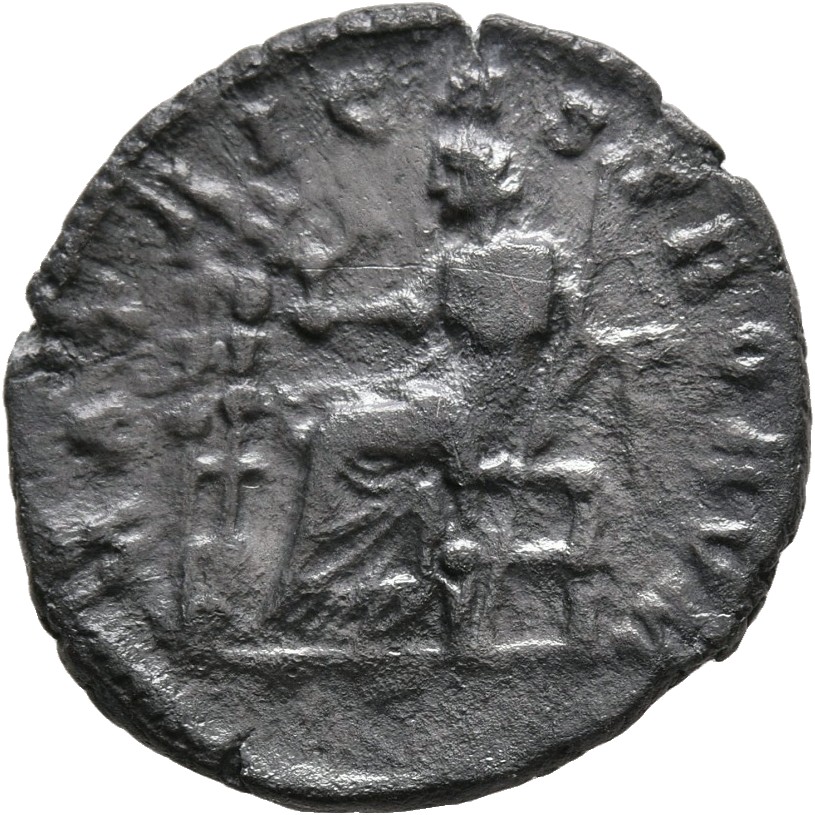 RIC III Marcus Aurelius 753 Marcus Aurelius reverse, Faustina, draped, seated left on low seat, holding globe surmounted b...