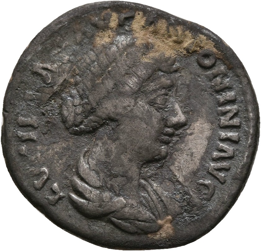 RIC III Marcus Aurelius 757 Marcus Aurelius obverse, Bust of Lucilla, bare-headed, hair waved and fastened in a bun on bac...