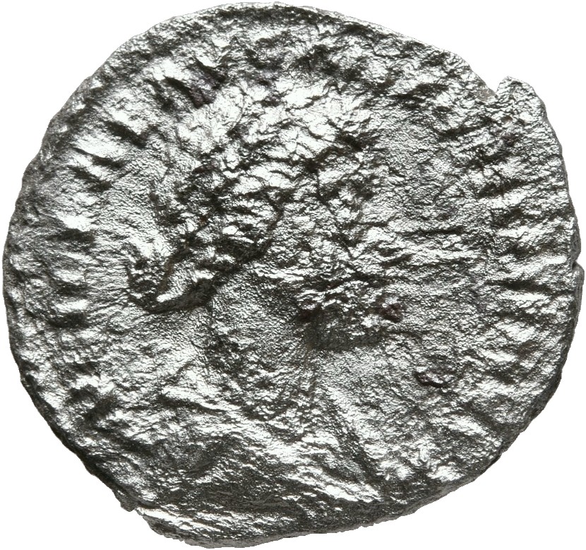 RIC III Marcus Aurelius 758 Marcus Aurelius obverse, Bust of Lucilla, bare-headed, hair waved and fastened in a bun on bac...