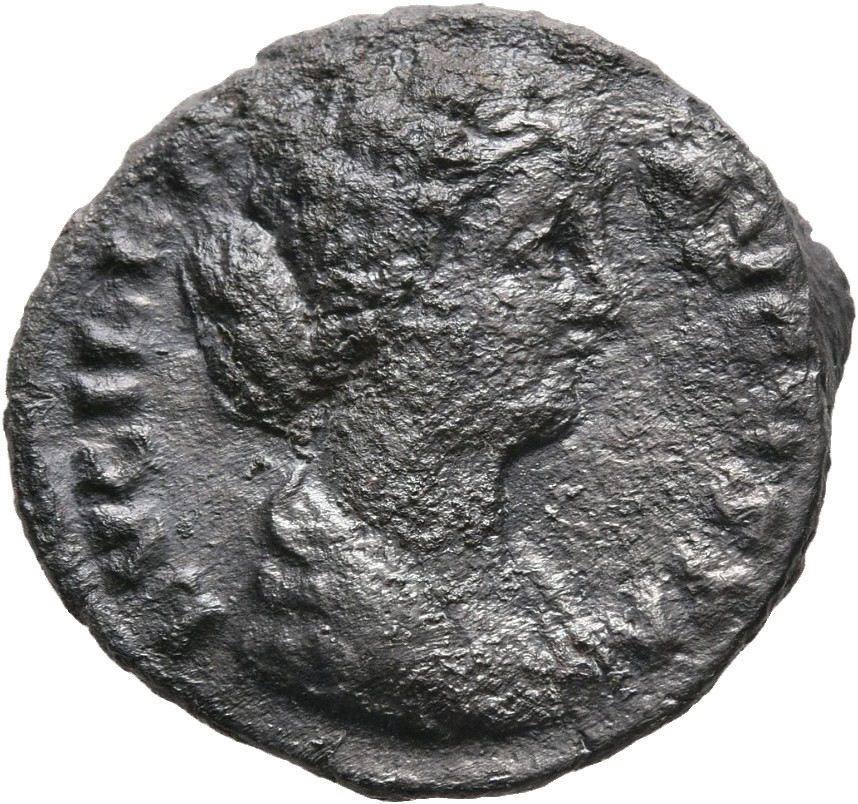 RIC III Marcus Aurelius 770 Marcus Aurelius obverse, Bust of Lucilla, bare-headed, hair waved and fastened in a bun on bac...