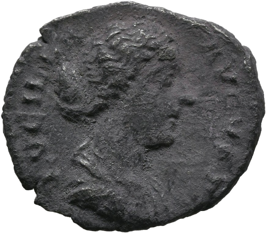 RIC III Marcus Aurelius 772 Marcus Aurelius obverse, Bust of Lucilla, bare-headed, hair waved and fastened in a bun on bac...