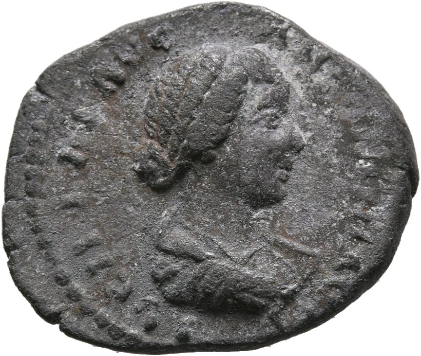 RIC III Marcus Aurelius 775 Marcus Aurelius obverse, Bust of Lucilla, bare-headed, hair waved and fastened in a bun on bac...