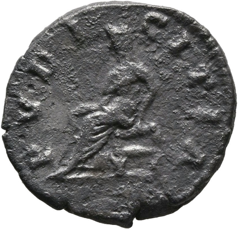 RIC III Marcus Aurelius 781 Marcus Aurelius reverse, Pudicitia, veiled, draped, seated left on low seat, with right hand o...