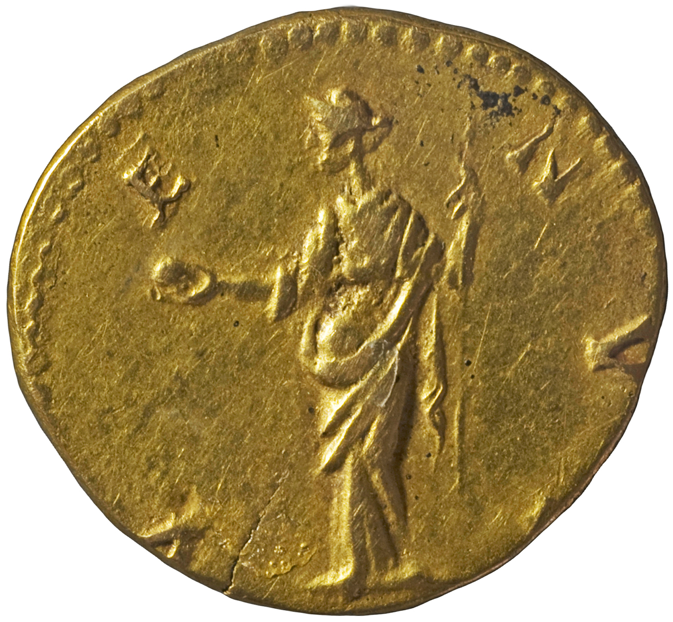RIC III Marcus Aurelius 783 Marcus Aurelius reverse, Venus, draped, standing left, holding apple in right and sceptre in l...