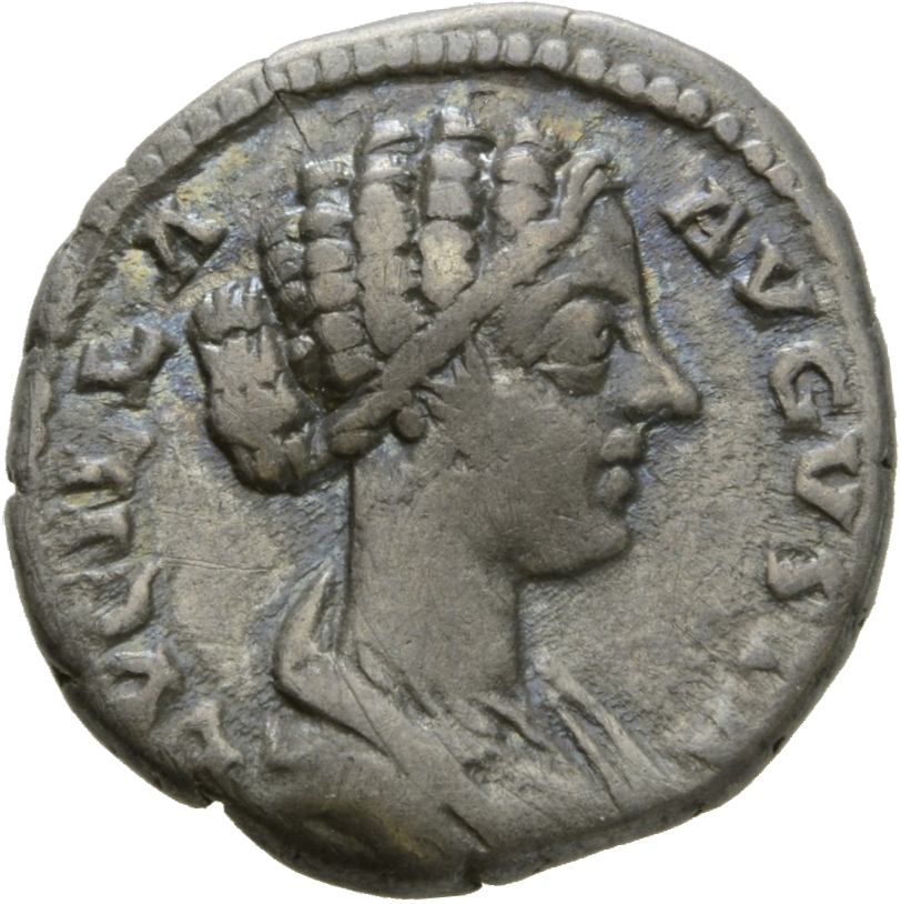 RIC III Marcus Aurelius 785 Marcus Aurelius obverse, Bust of Lucilla, bare-headed, hair waved and fastened in a bun on bac...