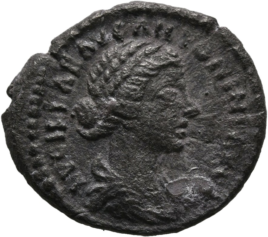 RIC III Marcus Aurelius 788 Marcus Aurelius obverse, Bust of Lucilla, bare-headed, hair waved and fastened in a bun on bac...
