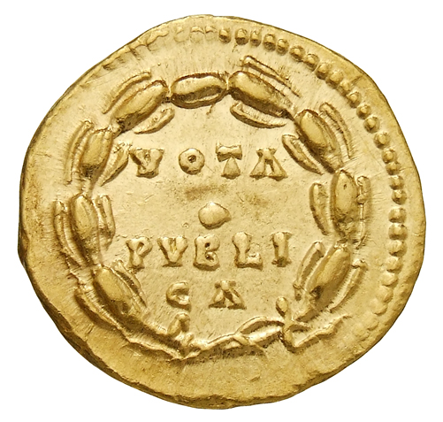 RIC III Marcus Aurelius 790 Marcus Aurelius reverse, Laurel-wreath with legend in three lines inside