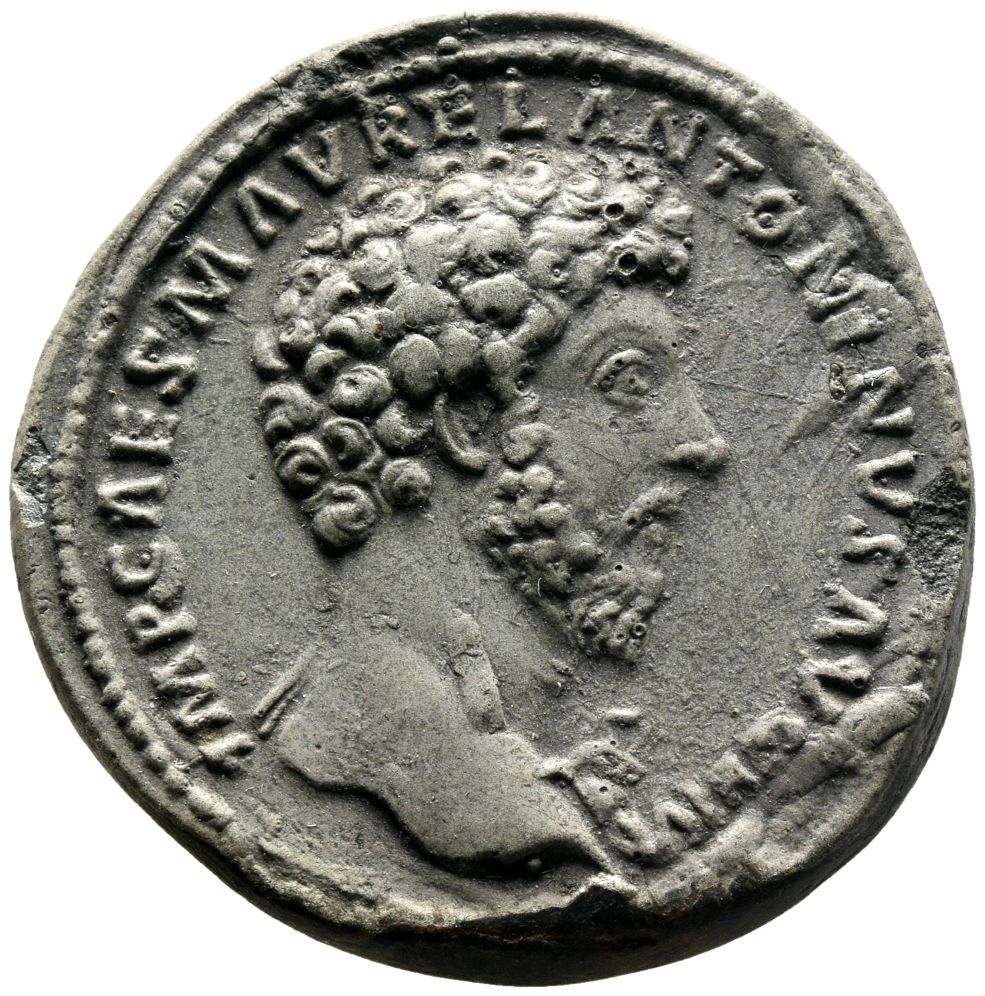 RIC III Marcus Aurelius 796 Marcus Aurelius obverse, Bust of Marcus Aurelius, bare-headed, cuirassed, right