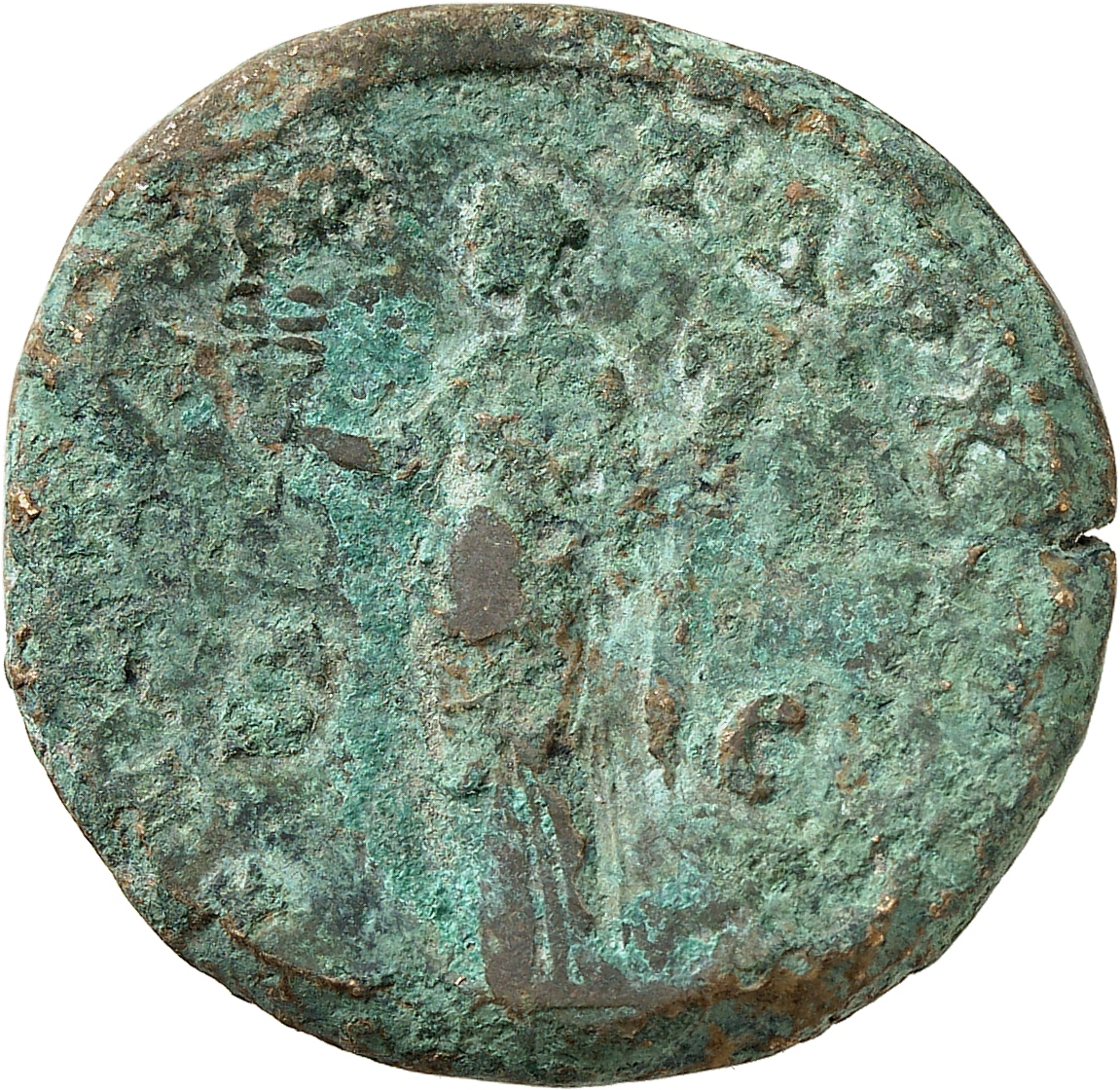 RIC III Marcus Aurelius 804 Marcus Aurelius reverse, Felicitas, draped, standing left, holding caduceus in right hand and ...