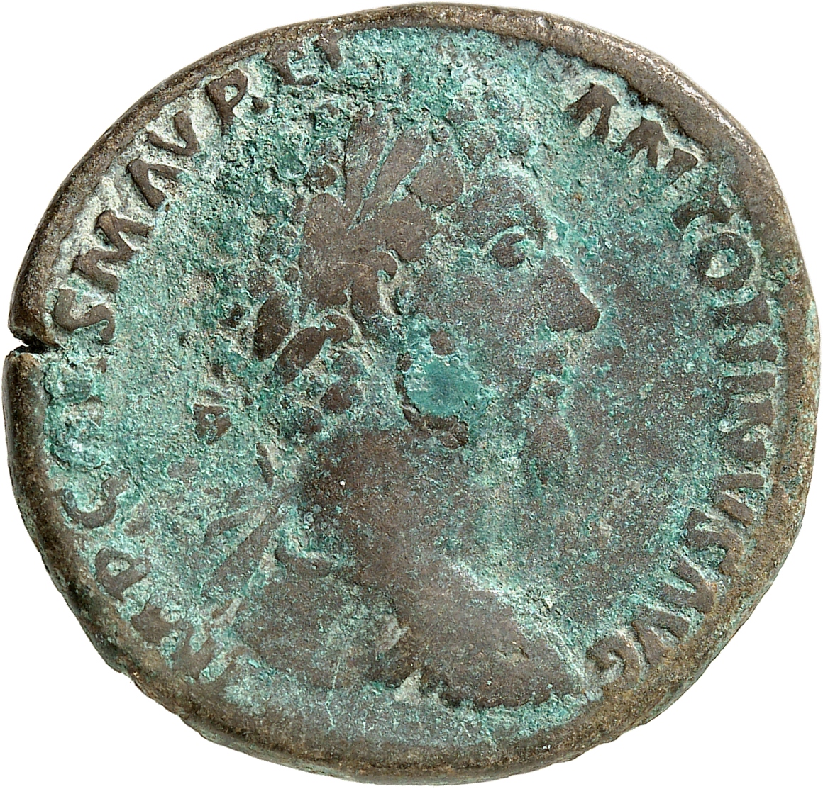 RIC III Marcus Aurelius 804 Marcus Aurelius obverse, Head of Marcus Aurelius, laureate, right
