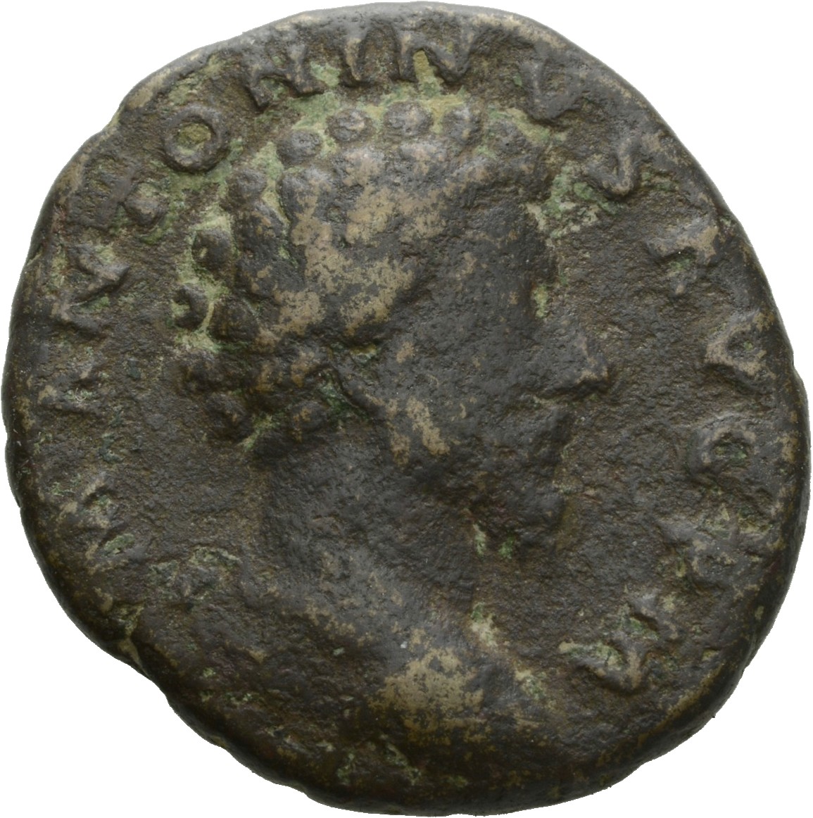 RIC III Marcus Aurelius 856 Marcus Aurelius obverse, Head of Marcus Aurelius, bare, right