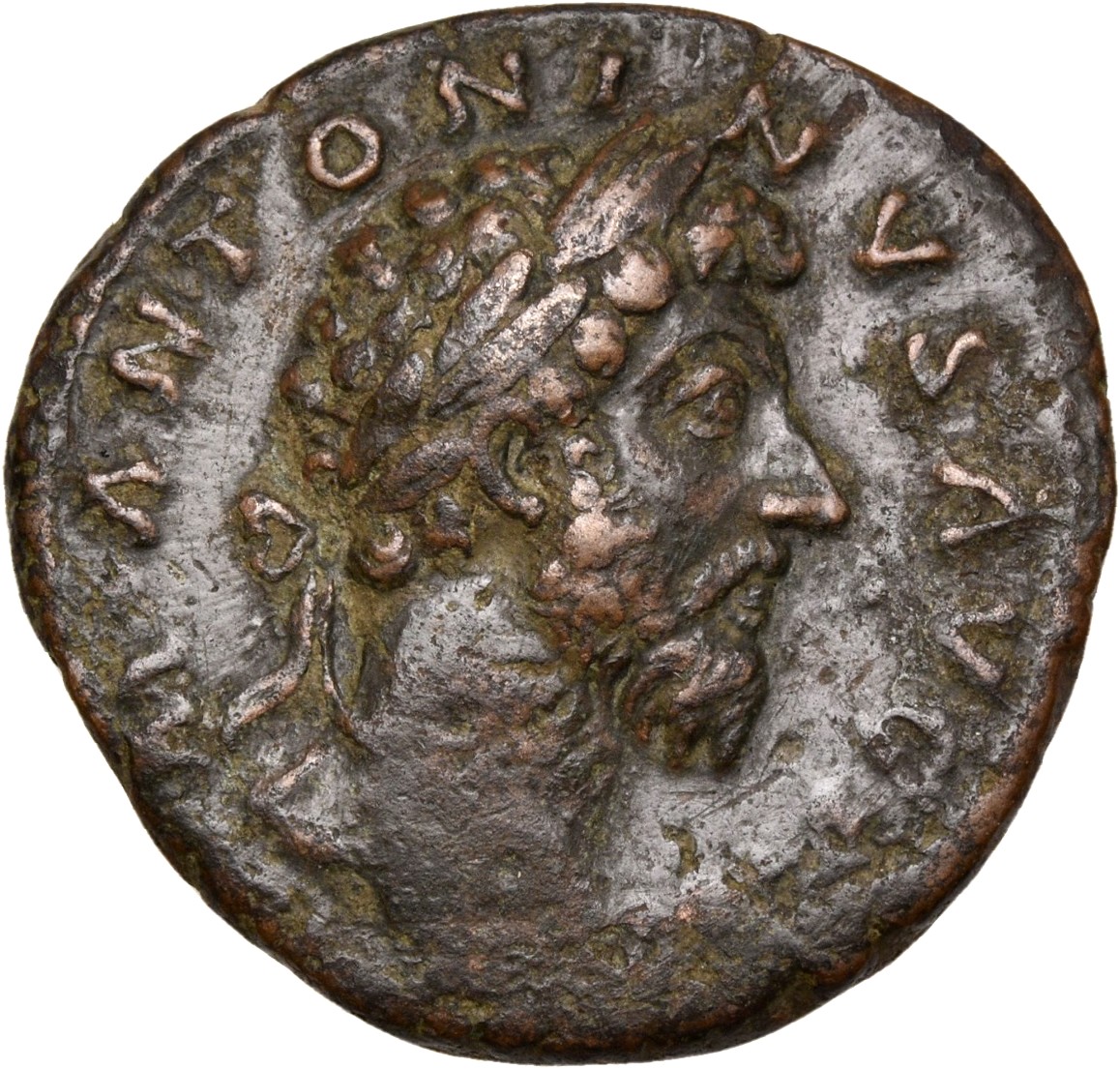 RIC III Marcus Aurelius 884 Marcus Aurelius obverse, Head of Marcus Aurelius, laureate, right