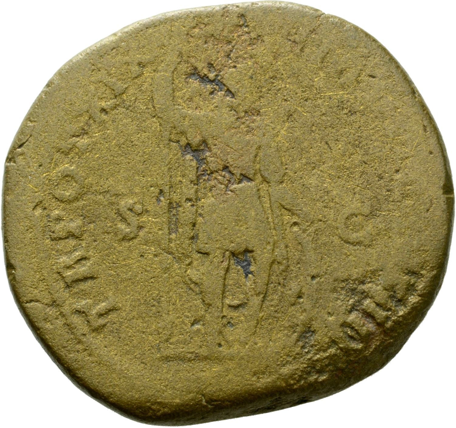 RIC III Marcus Aurelius 898 Marcus Aurelius reverse, Mars, helmeted, in military dress, standing right, holding vertical s...