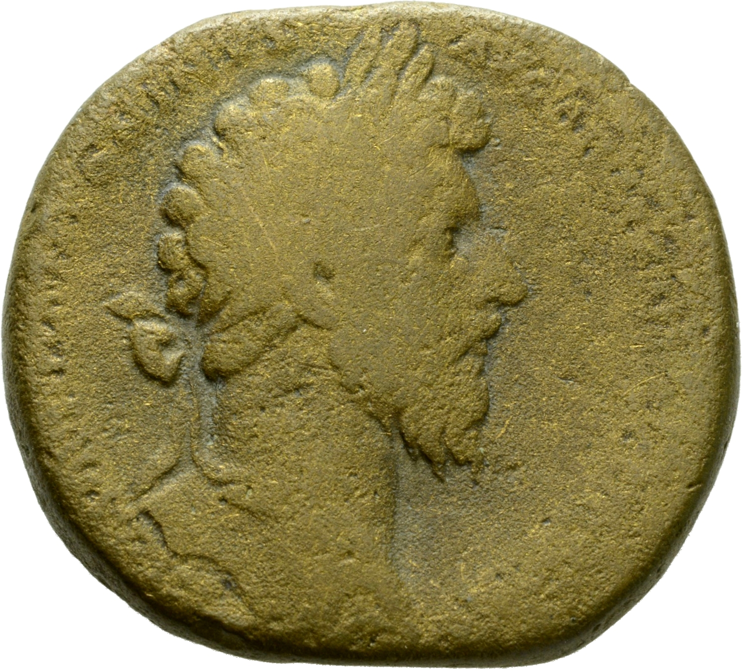 RIC III Marcus Aurelius 898 Marcus Aurelius obverse, Head of Marcus Aurelius, laureate, right