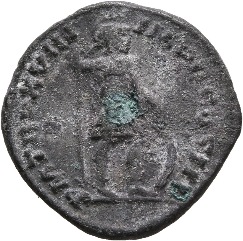 RIC III Marcus Aurelius 91 Marcus Aurelius reverse, Mars, helmeted, in military dress, standing right, holding inverted ve...