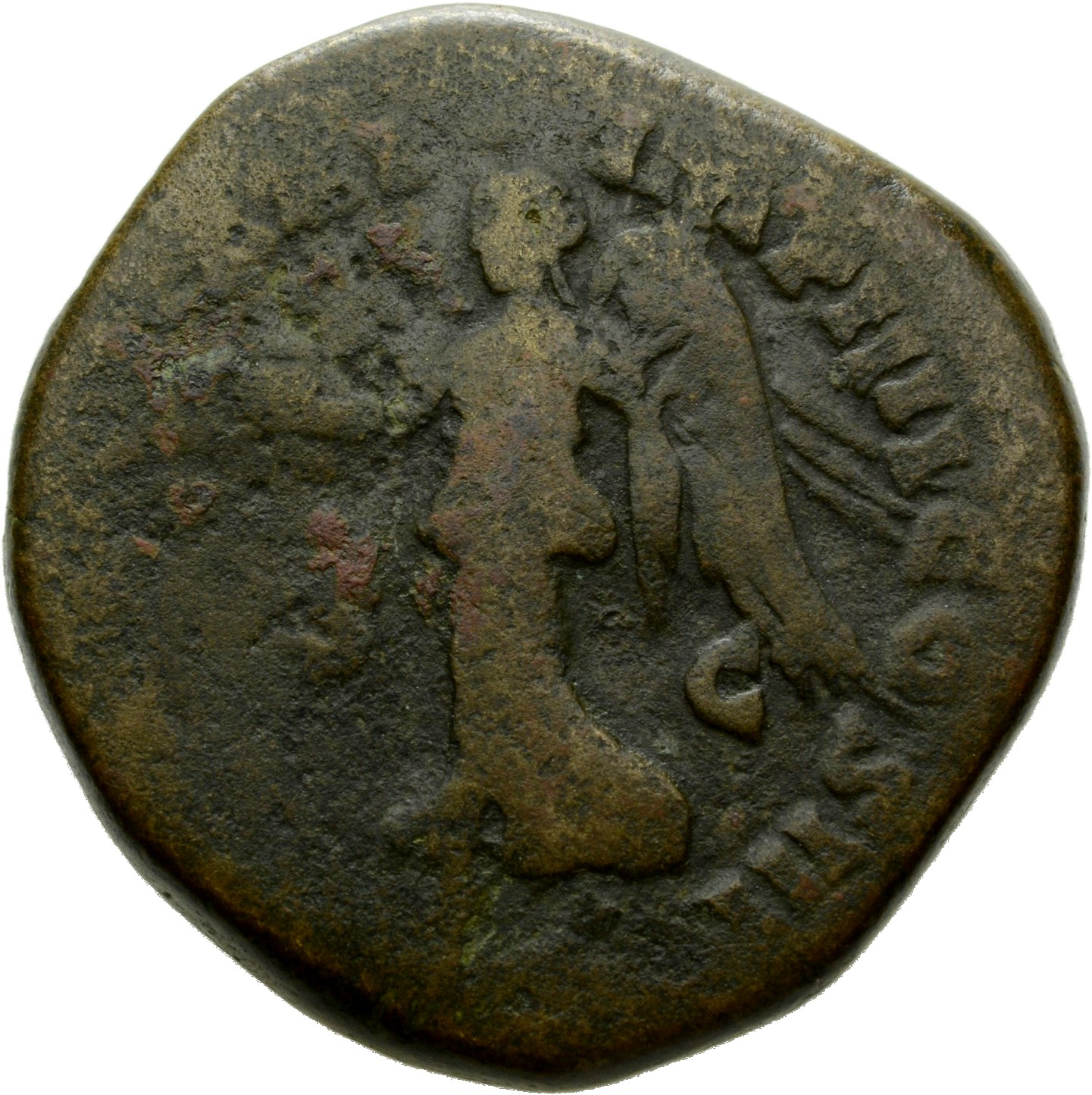 RIC III Marcus Aurelius 948 Marcus Aurelius reverse, Victory, winged, draped, advancing left, holding wreath in extended r...