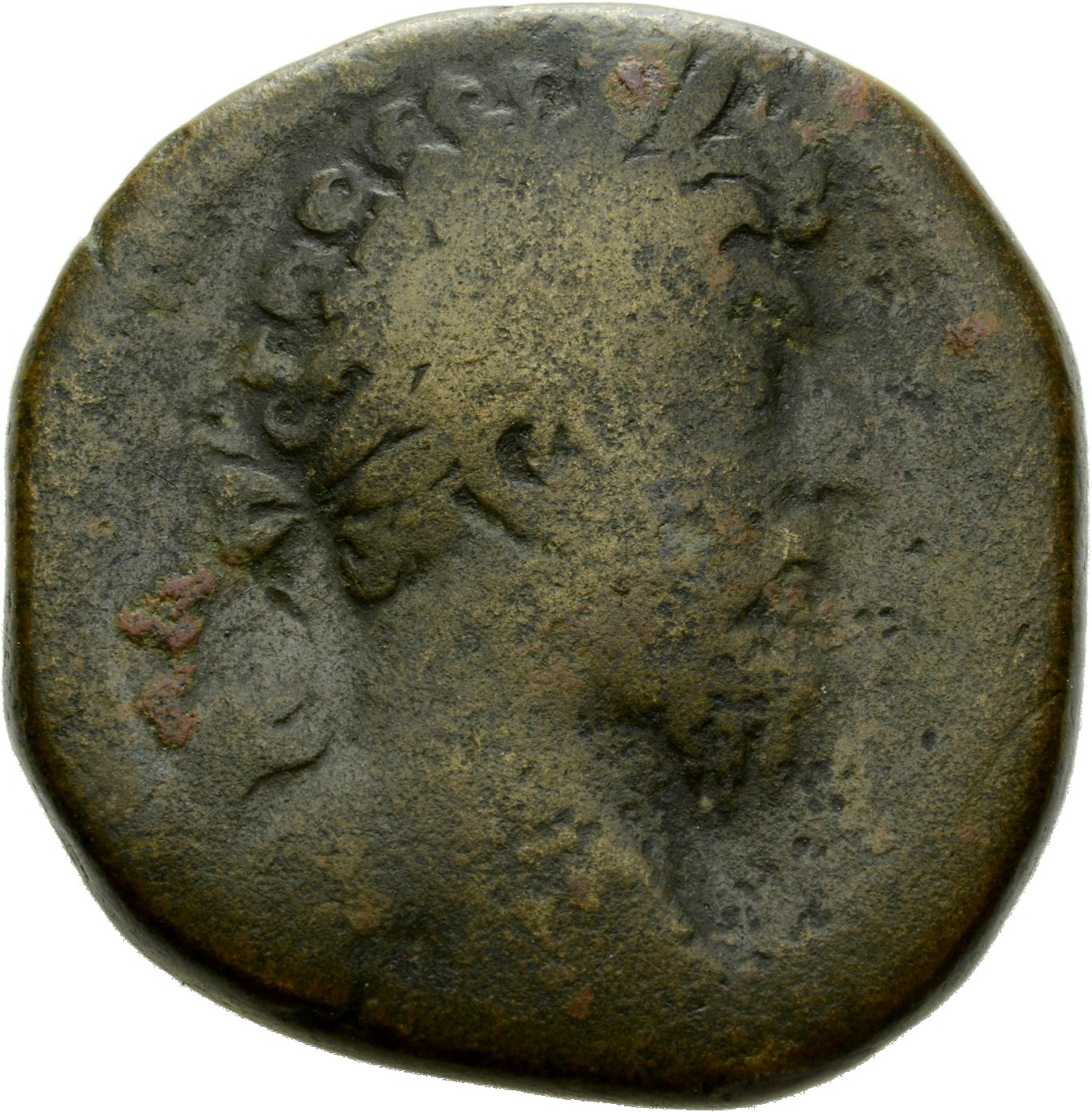 RIC III Marcus Aurelius 948 Marcus Aurelius obverse, Head of Marcus Aurelius, laureate, right