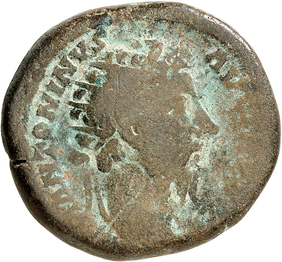 RIC III Marcus Aurelius 965 Marcus Aurelius obverse, Head of Marcus Aurelius, radiate, right