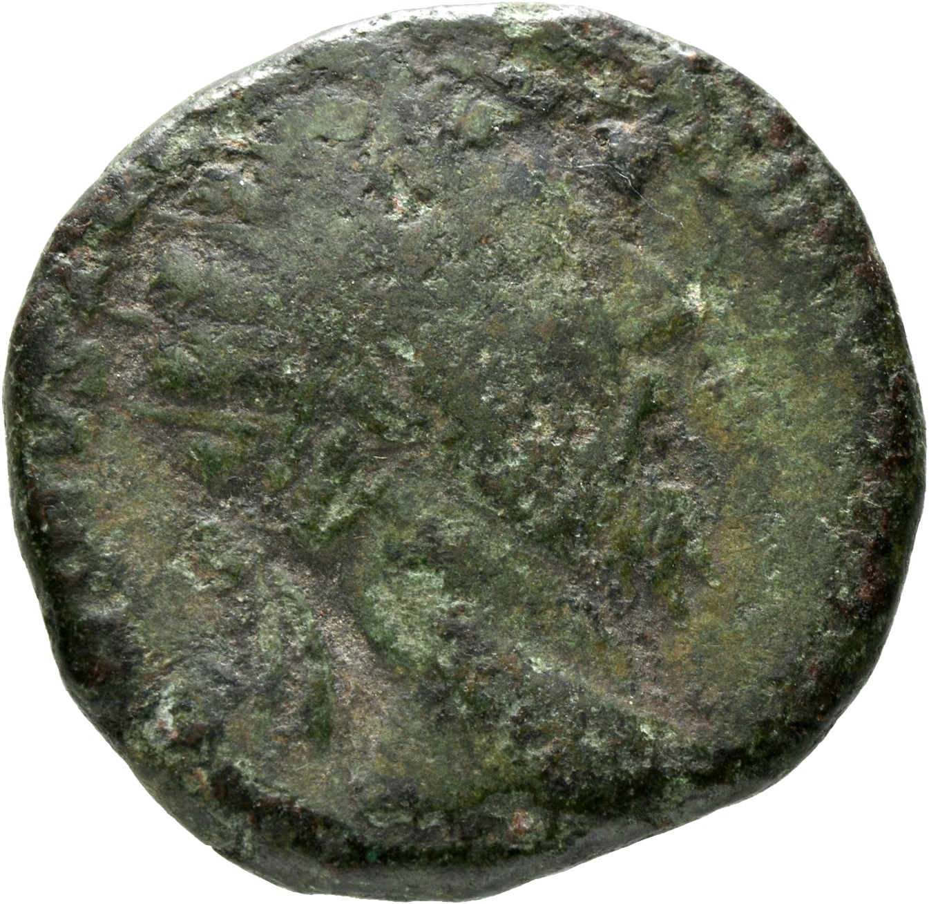 RIC III Marcus Aurelius 983 Marcus Aurelius obverse, Head of Marcus Aurelius, radiate, right