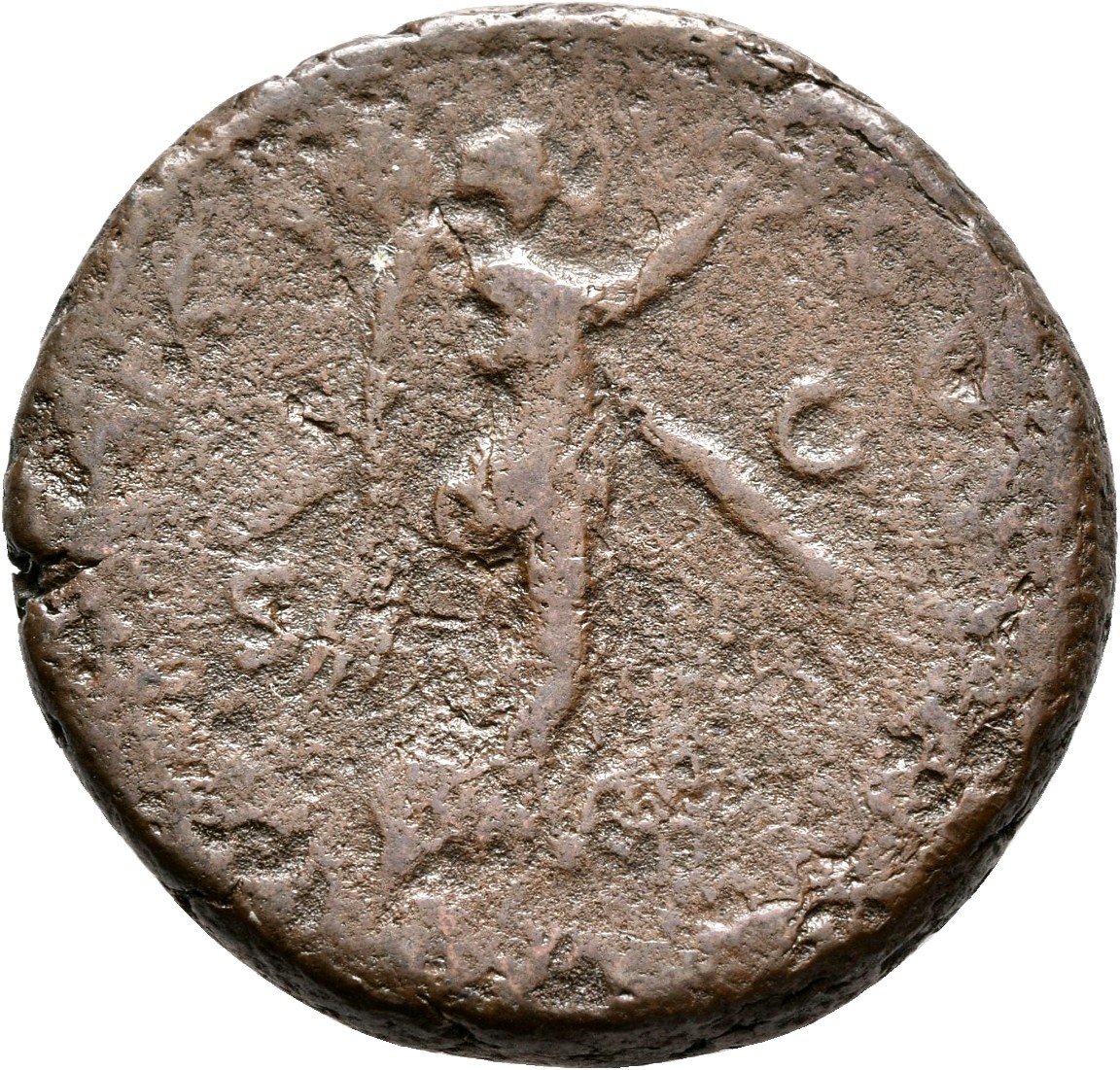 RIC III Marcus Aurelius 984 Marcus Aurelius reverse, Victory, winged, draped, advancing right, holding wreath up in right ...