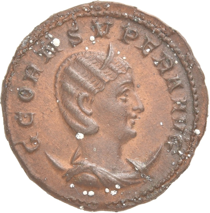 RIC IV Aemilian 34 Aemilian obverse, Bust of Cornelia Supera, diademed, draped, on crescent, right